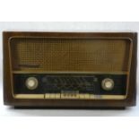 A Grundig '3D Sound' valve radio set,in wood veneered casing, mid 20th century valve radio set, 61cm