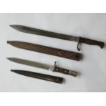 A German 1898/05 Mauser bayonet, having a 37cm fullered blade stamped with crossed keys Fichtel &