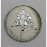 A silver limited edition Man's First Moon Landing commemorative medal 624/2500, Birmingham 1969,