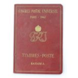 A Bahama Congres Postal Universel Paris 1947 album with 16 Definitives.