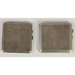 Two silver cigarette cases, Birmingham 1925 and 1935, 7.5oz.