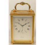 An Imhof Swiss 8 day brass carriage clock, with subsidiary seconds dial, height 12 cm