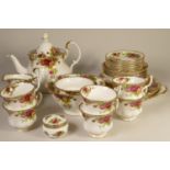 Royal Albert 'Country Roses' assorted teaware consisting of twenty eight pieces.