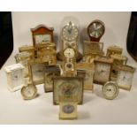 A collection of clocks to include, a Kein anniversary clock, a Sewills mantel clock, a Mapping &
