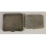 Two silver cigarette cases, Birmingham 1938 x 2, 7oz.