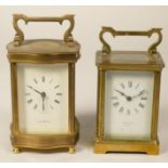 A H.Samuel, brass carriage time piece with ogee case, height 12.5 cm, and another by Jackson of