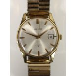 Seiko, a gold plated 17 jewel manual wind date gentleman's wristwatch, 35 mm.