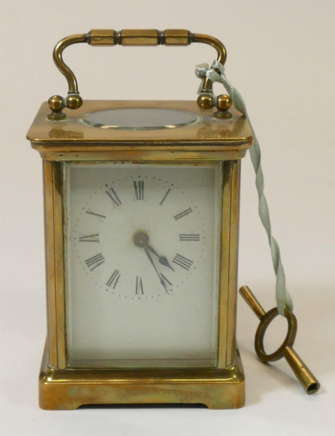 A Woodford, brass manual wind carriage clock 17 cm, together with two unmarked brass carriage clocks - Image 2 of 13