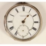 A Victorian provincial silver key wind open face fusee pocket watch by E. Stanley, Morpeth,