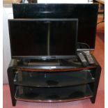 A Panasonic 32 inch LCD TV, model TX 32 C5510B together with a Linsar 24 inch LCD TV model ED