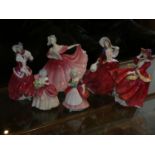 Royal Doulton figurines to include, Cissie, Valerie, Top Of The Hill, Christmas Morn, Autumn