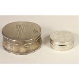 Two silver trinket boxes, Birmingham 1954 with engine turned decoration and London 2005