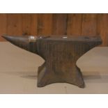 A Blacksmiths single horn iron anvil. 58cm long, 26cm tall.