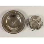 A silver Amada dish, London 2006 and an Edwardian pin dish, Birmingham 1907, 2oz