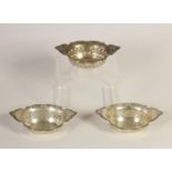 An American sterling silver set of three bon bon dishes, by Gorham, early 20th century, stamped