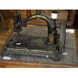 A French H. Vigneron Elsa hand-crank sewing machine, c 1883.