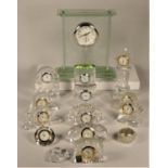 A collection of clocks to include, a Killarney crystal quartz clock, a Royal Scot crystal quartz