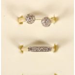 Two 9ct gold dress rings set with white stones,4.4gm, K 1/2 and variable