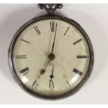 A Victorian silver provincial fusee key wind pocket watch, by Enoch of Warwick, , numbered 2572,