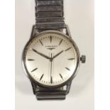 Longines, a stainless steel manual wind gentleman's wristwatch, 35 mm, spares or repair