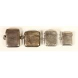 Four various silver vesta cases, various dates and makers, 2.5oz