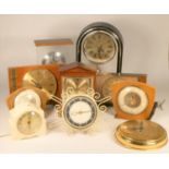 A collection of clocks to include, a London Clock Co. Westminster quartz clock, a Smiths electric