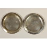 An Edwardian pair of silver trinket dishes, London 1902, initialed, diameter 8.5cm, 2oz