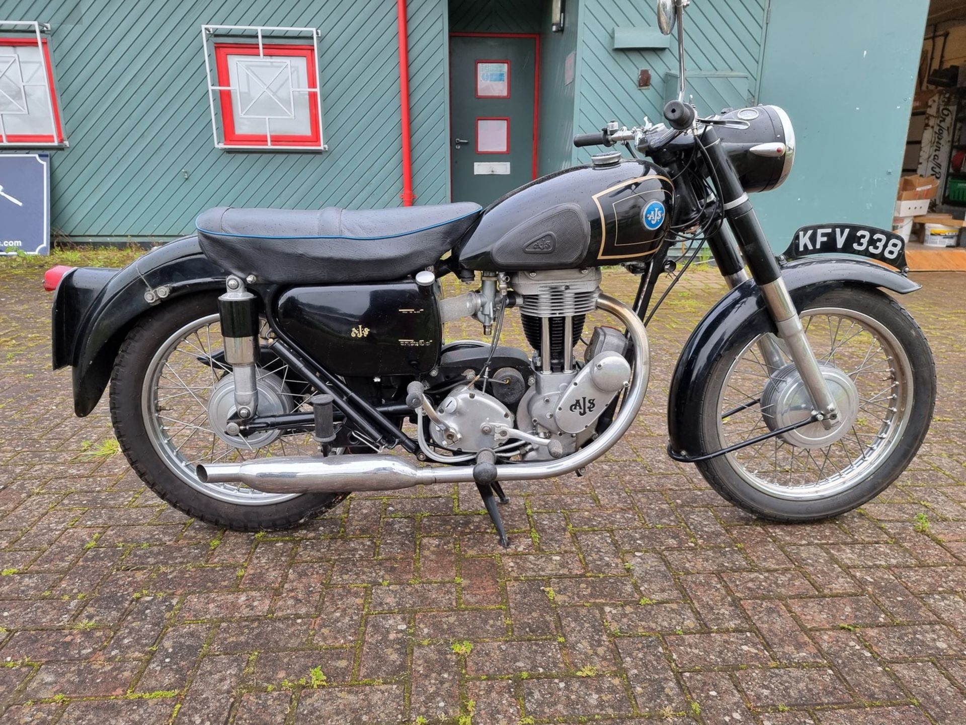 1956 AJS 16M, 350cc. Registration number KFV 338. Frame number A38236. Engine number 56/16MS