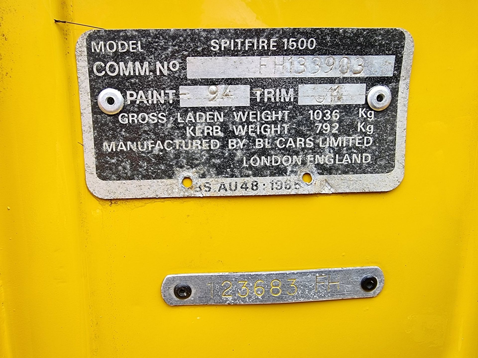 1979 Triumph Spitfire 1500, 1493cc. Registration number GED 830V. Chassis number FH 133903. Engine - Image 19 of 24