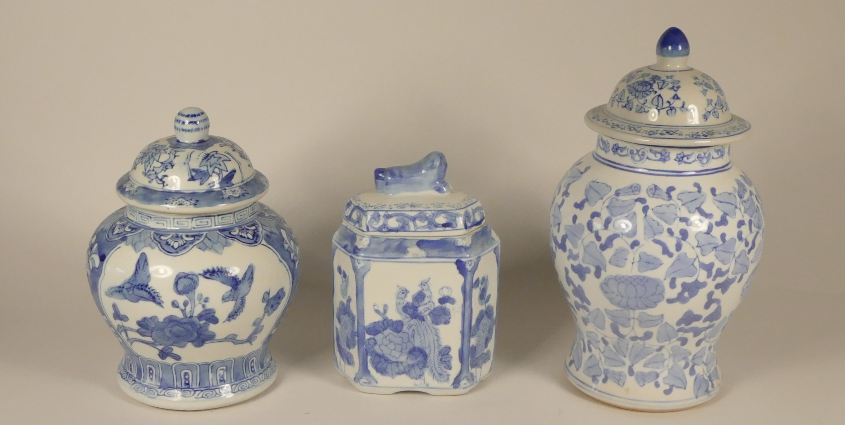 A collection of Chinese blue & white lidded vases and ginger jars to include, an early flower vase - Image 2 of 7