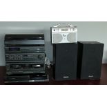 A Panasonic Hi-Fi 'Stack System' to include, Tuner, amplifier, cassette deck, and turntable, SL -