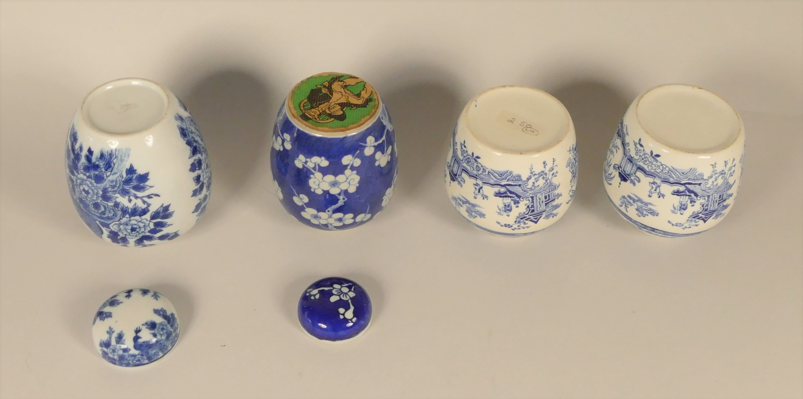 A collection of Chinese blue & white prunus ironstone ginger jars, to include Victorian and later - Image 9 of 9