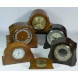 Six mantel clocks
