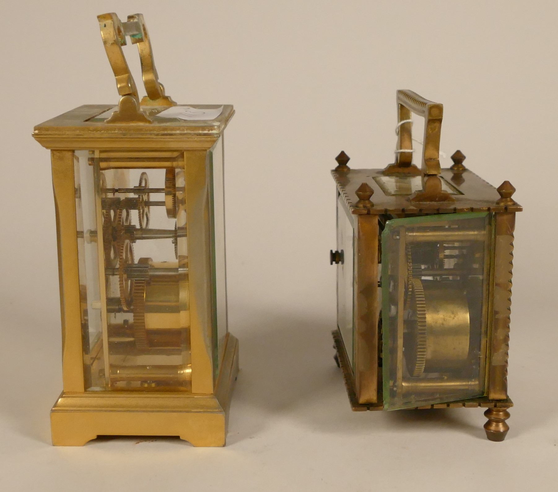 A Garrard & Co of London brass carriage clock, together a brass alarm carriage clock, the dial with - Image 2 of 4