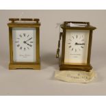 A Matthew Norman brass carriage clock, with enamel dial, together with a Charles Frodsham of London