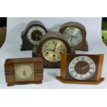 A collection of clocks to include, a Mappin & Webb, London Elliot mantel clock, an Enfield mantel