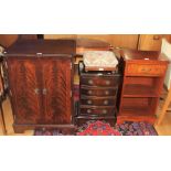 A bow fronted mahogany four height chest of drawers.