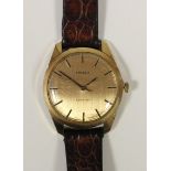 Tissot Stylist, a gold plated manual wind gentleman's wristwatch, Tissot buckle, 34mm.