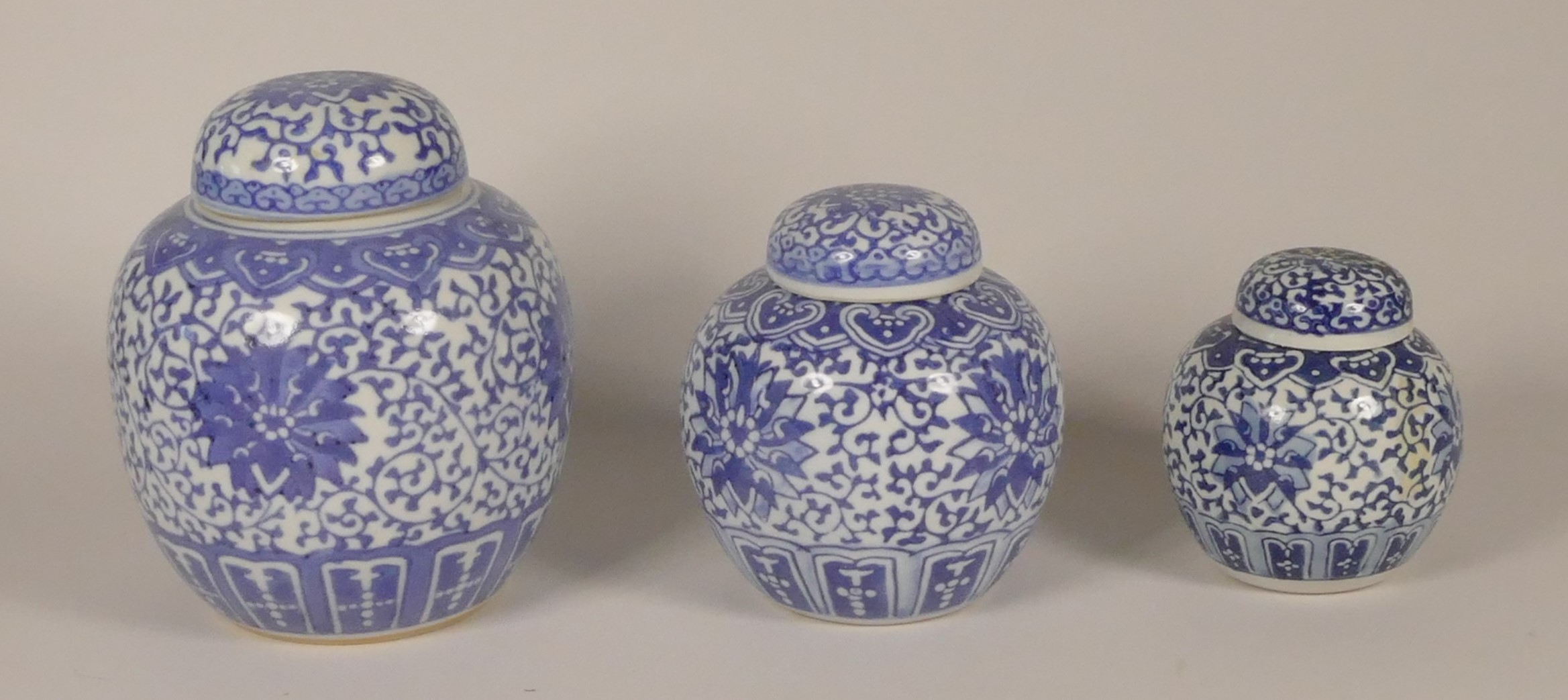 A collection of Chinese blue & white prunus ironstone ginger jars, to include Victorian and later - Image 2 of 9