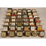 A collection of travel clocks to include, Ingersol, Charlie Leman, Europa and others (2)