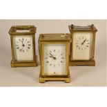 A Duverdrey and Bloquel French brass carriage clock,