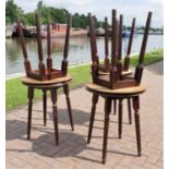 A set of six 'Pub Style' hardwood tables. 61cm diameter.