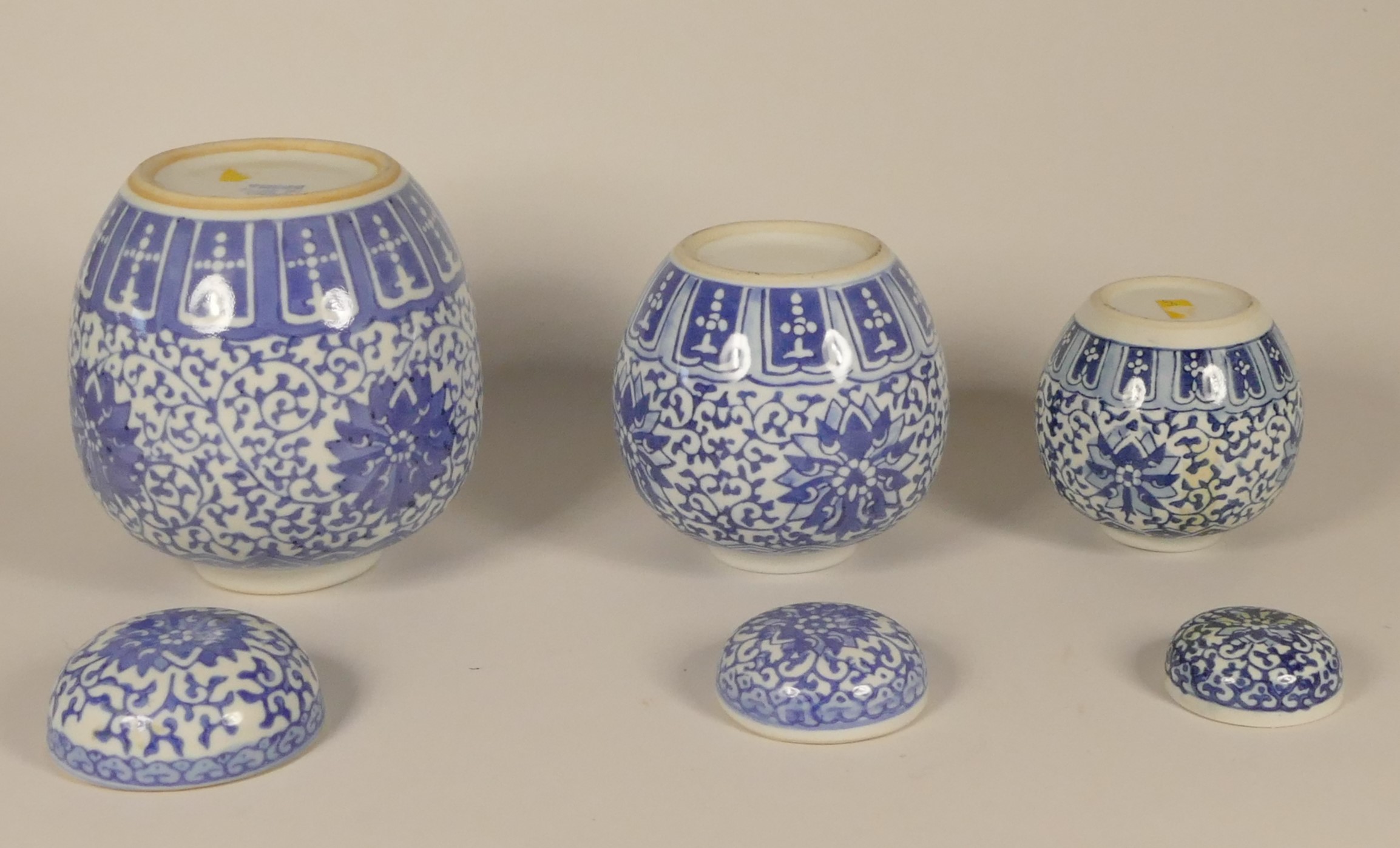 A collection of Chinese blue & white prunus ironstone ginger jars, to include Victorian and later - Image 3 of 9