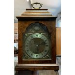 A Tempus Fugit burr walnut bracket clock, the silvered chapter ring with Roman numerals