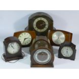 A collection of clocks to include, a GEC electric clock, a Metamec mantel clock, a W. Widdop