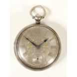 Rob Cooper, Domsby, a Victorian silver open face fusee pocket watch, London 1866, the silver dial