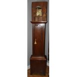 A Georgian 30 hour, oak longcase clock by John Wyld, Nottingham, a 12 inch brass dial with date