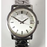 Eternamatic 1000, a stainless steel gentleman's automatic date wristwatch, ref 133IT, silvered