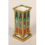 A French mid 19th century porcelain taper stick holder, by Darte, Palais Royale 21, decorated with