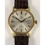 Omega, Geneve, a gold plated automatic date gentleman's wristwatch, c.1958,cal 1481, movement number